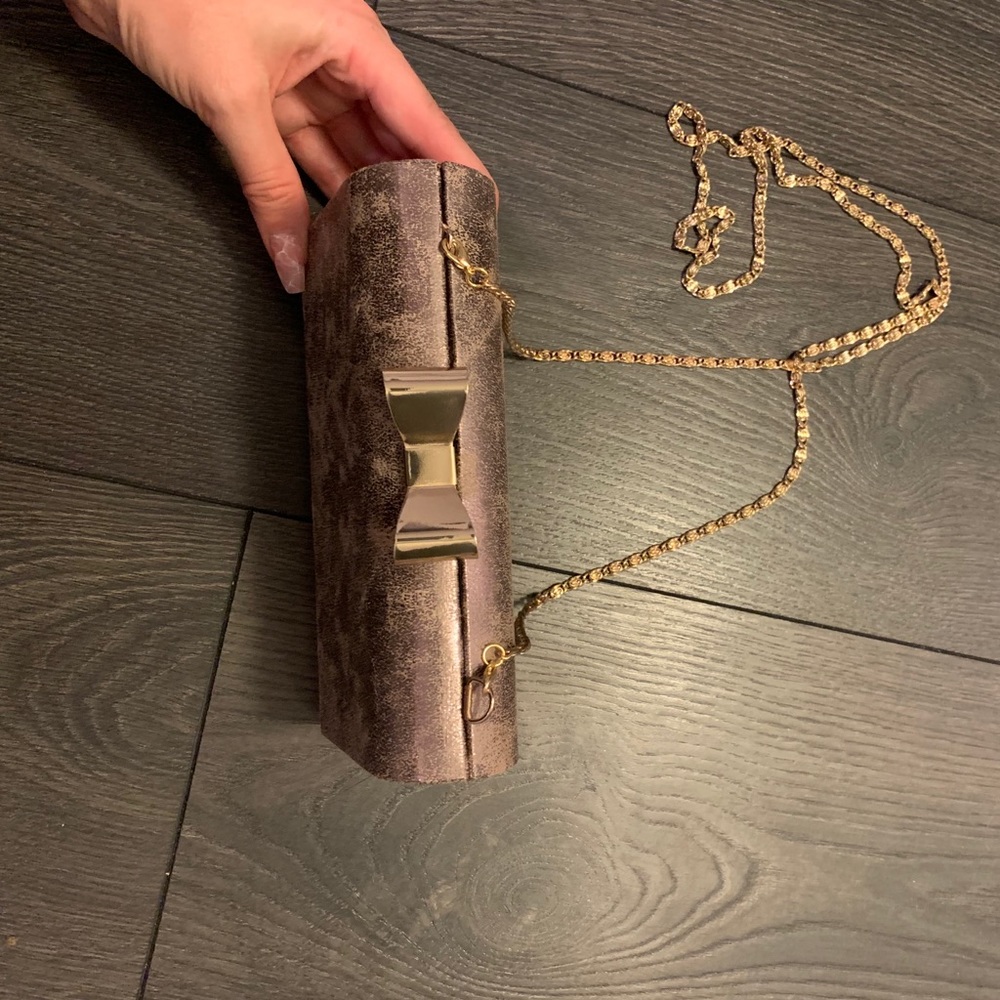 Clutch with gold chain